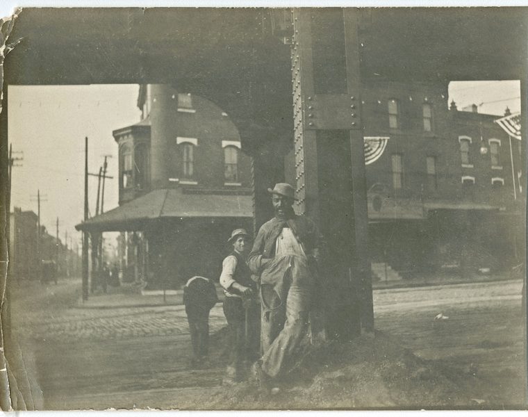Trenton Avenue at the elevated, about 1918